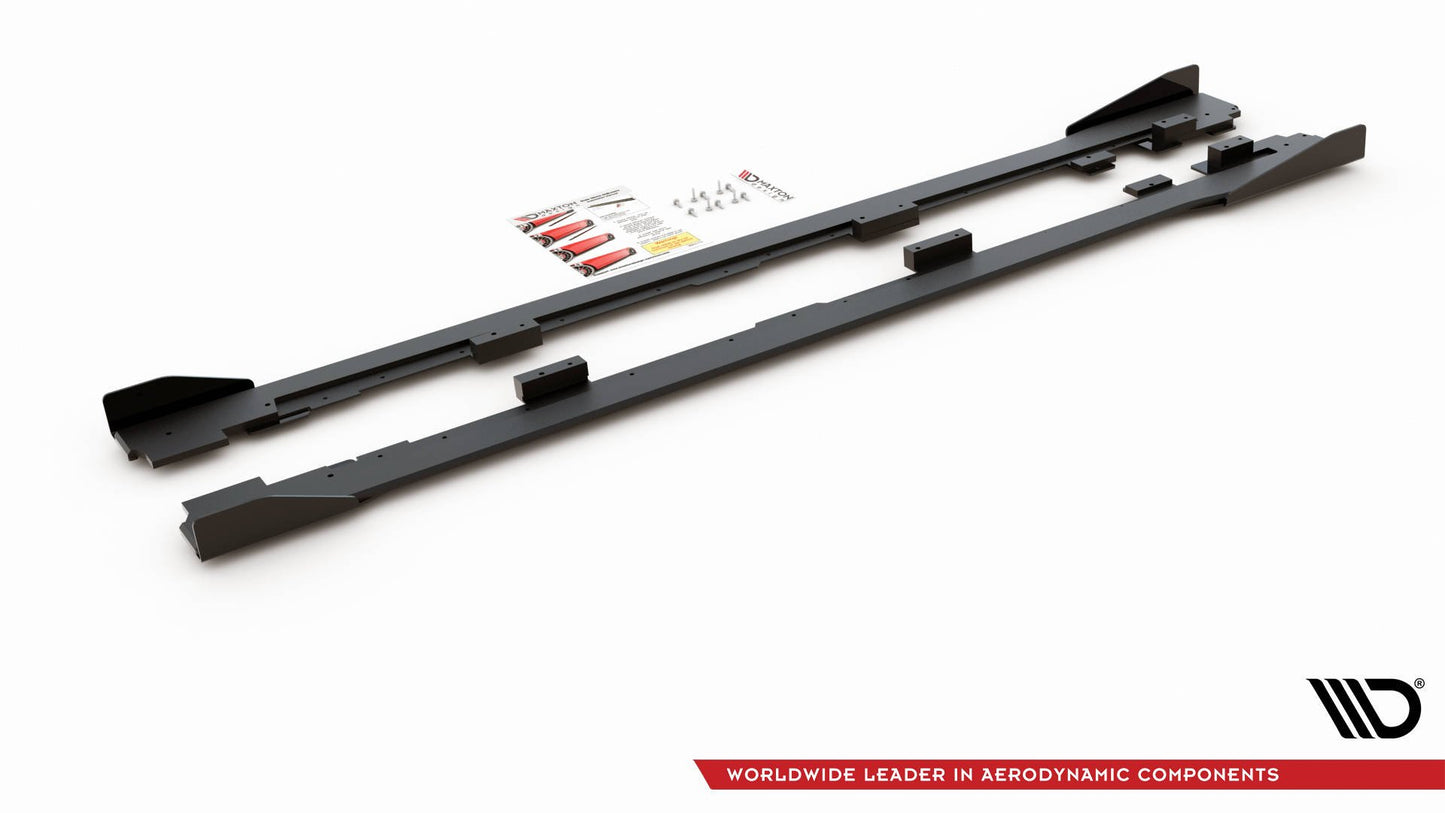 Robuste Racing Seitenschweller Ansatz für für + Flaps Volkswagen Golf GTI Mk6  schwarz Hochglanz