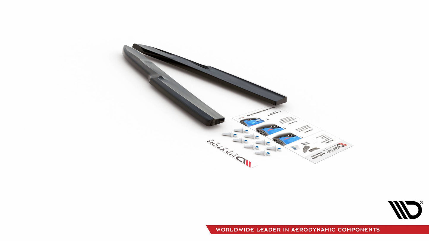 Heck Ansatz Flaps Diffusor für Audi A6 C8 S-Line schwarz matt
