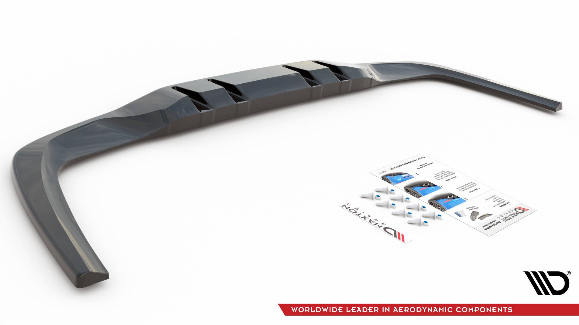 Mittlerer Diffusor Heck Ansatz DTM Look für V.1 Mercedes A 35 AMG Limousine V177 schwarz Hochglanz