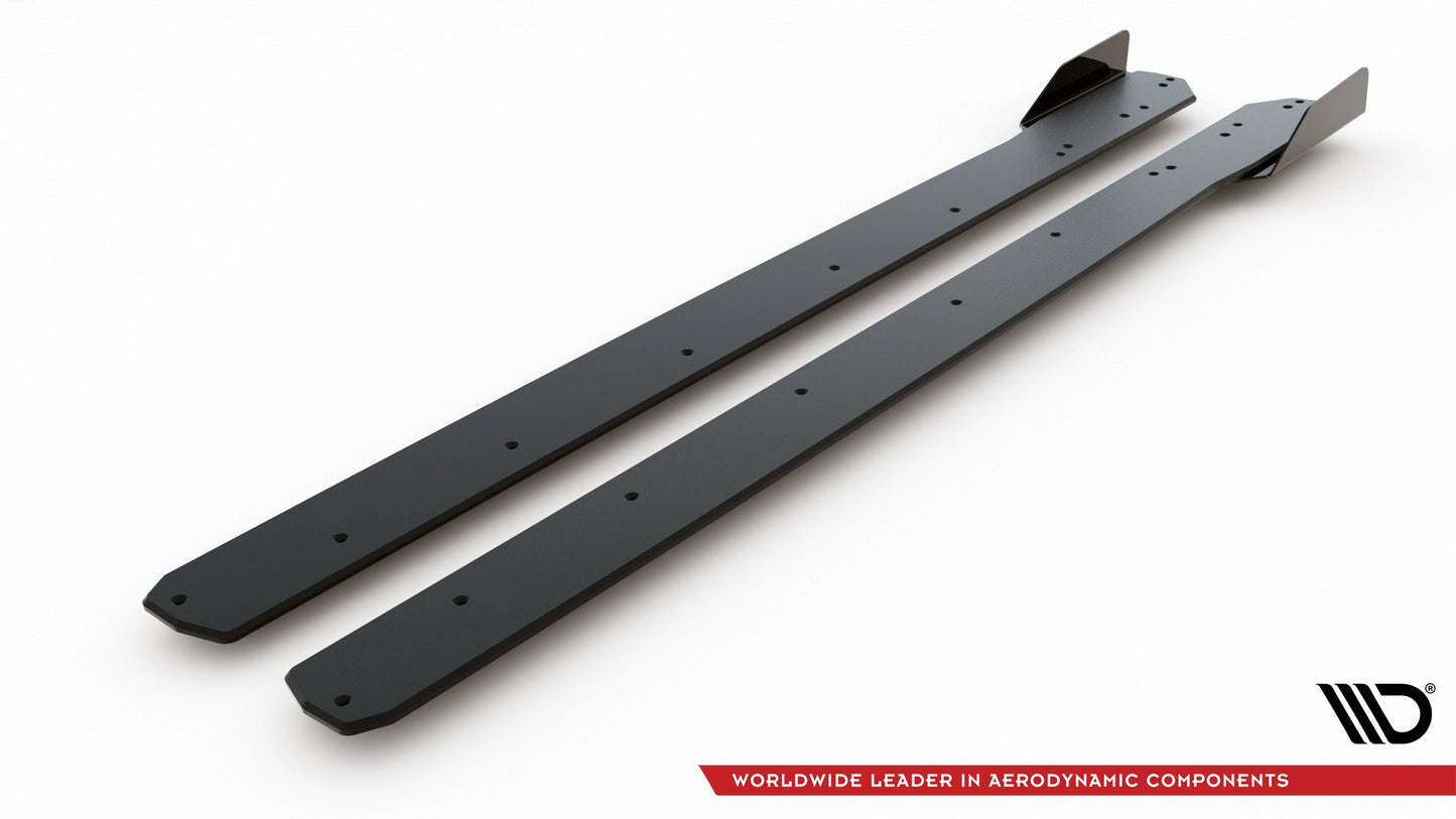 Robuste Racing Seitenschweller Ansatz für für + Flaps Ford Focus ST / ST-Line Mk4 schwarz Hochglanz