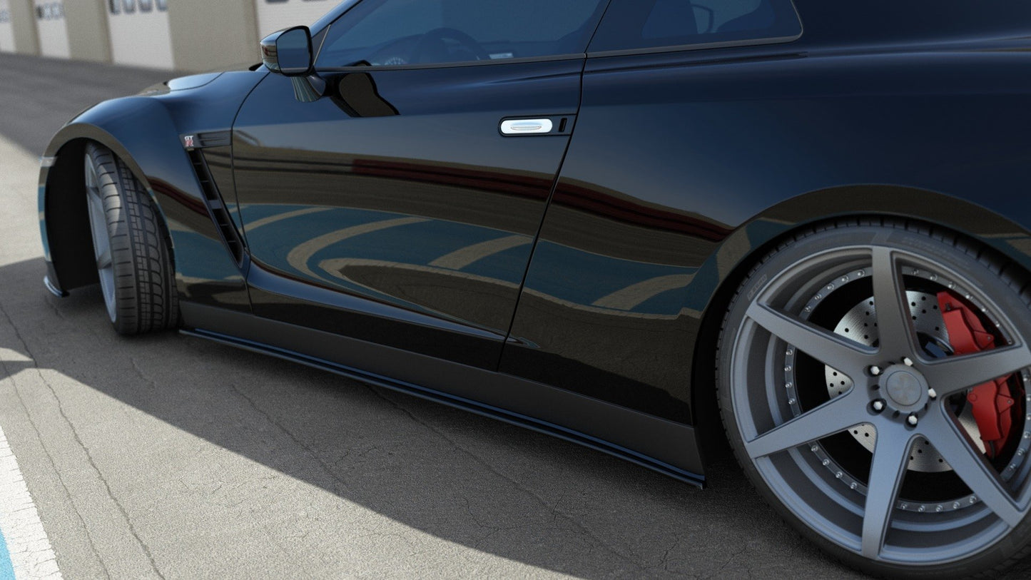 Seitenschweller Ansatz für NISSAN GT-R vor Facelift COUPE (R35-SERIES) Carbon Look