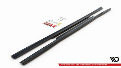 Seitenschweller Ansatz für Mercedes-Benz C W205 schwarz Hochglanz