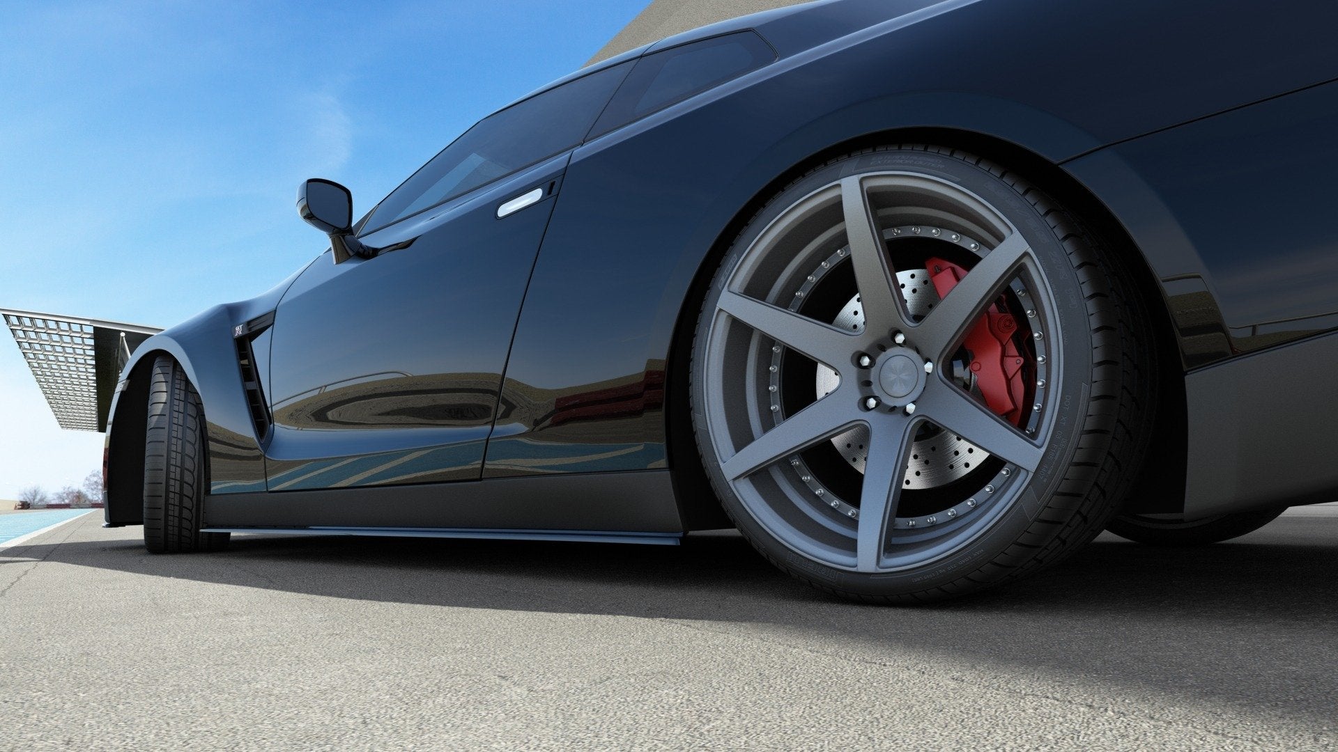 Seitenschweller Ansatz für NISSAN GT-R vor Facelift COUPE (R35-SERIES) Carbon Look