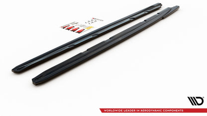 Seitenschweller Ansatz für V.5 Seat Leon Cupra / FR Mk3 FL schwarz Hochglanz