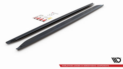 Seitenschweller Ansatz für Audi RS4 B7 schwarz Hochglanz