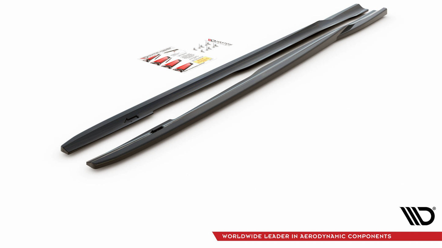 Seitenschweller Ansatz für V.2 für Ford Focus ST Mk3 schwarz Hochglanz