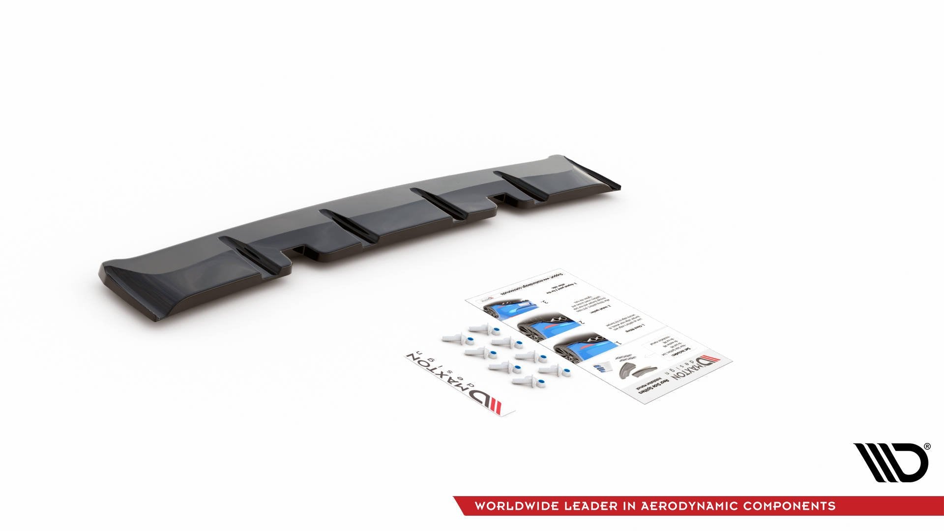 Mittlerer Diffusor Heck Ansatz für Volkswagen Golf 8 GTI Clubsport Carbon Look