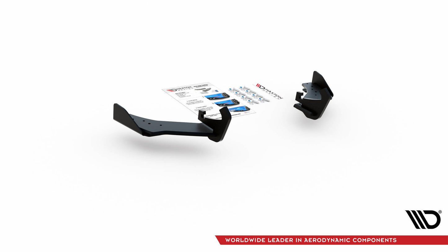 Robuste Racing Heck Ansatz Flaps Diffusor +Flaps für VW Golf 7 R Facelift schwarz Hochglanz