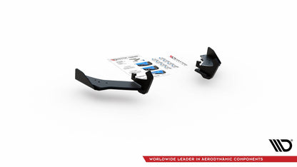 Robuste Racing Heck Ansatz Flaps Diffusor +Flaps für VW Golf 7 R Facelift schwarz Hochglanz
