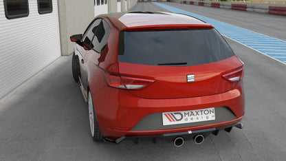 Diffusor Heck Ansatz V.2 für Seat Leon Cupra Mk3 FL Hatchback schwarz matt