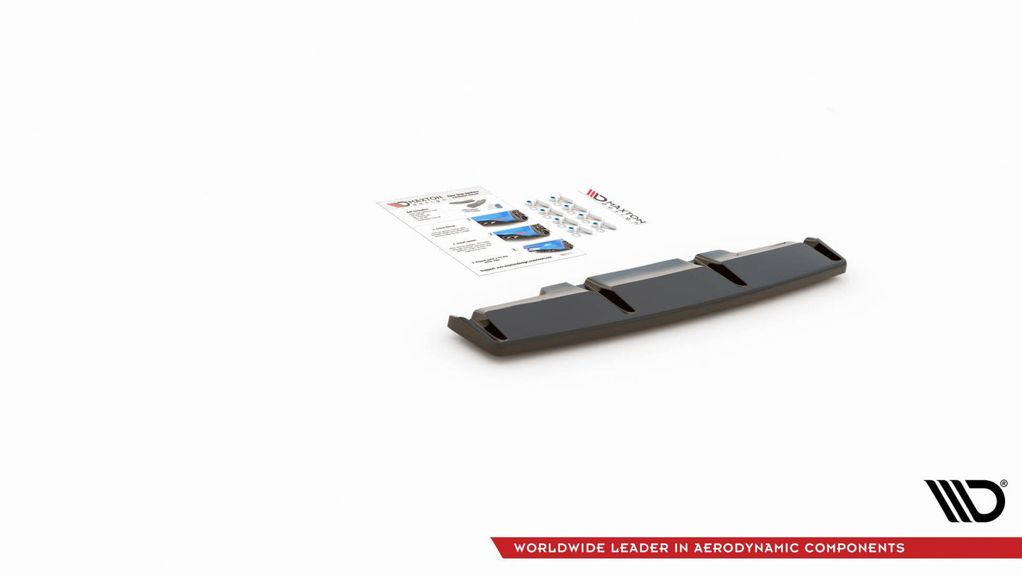 Mittlerer Diffusor Heck Ansatz für Volkswagen Golf R Mk8 Carbon Look
