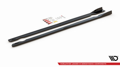 Seitenschweller Ansatz für V.2 für Volkswagen Golf R Mk7 schwarz Hochglanz