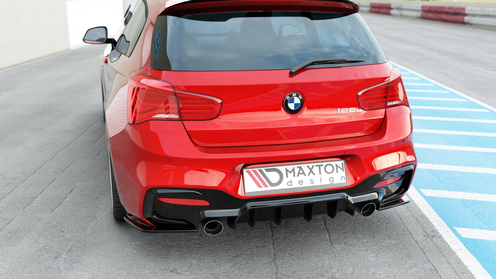 Diffusor Heck Ansatz für Bmw 1 F20/ F21 Facelift M-Power schwarz Hochglanz