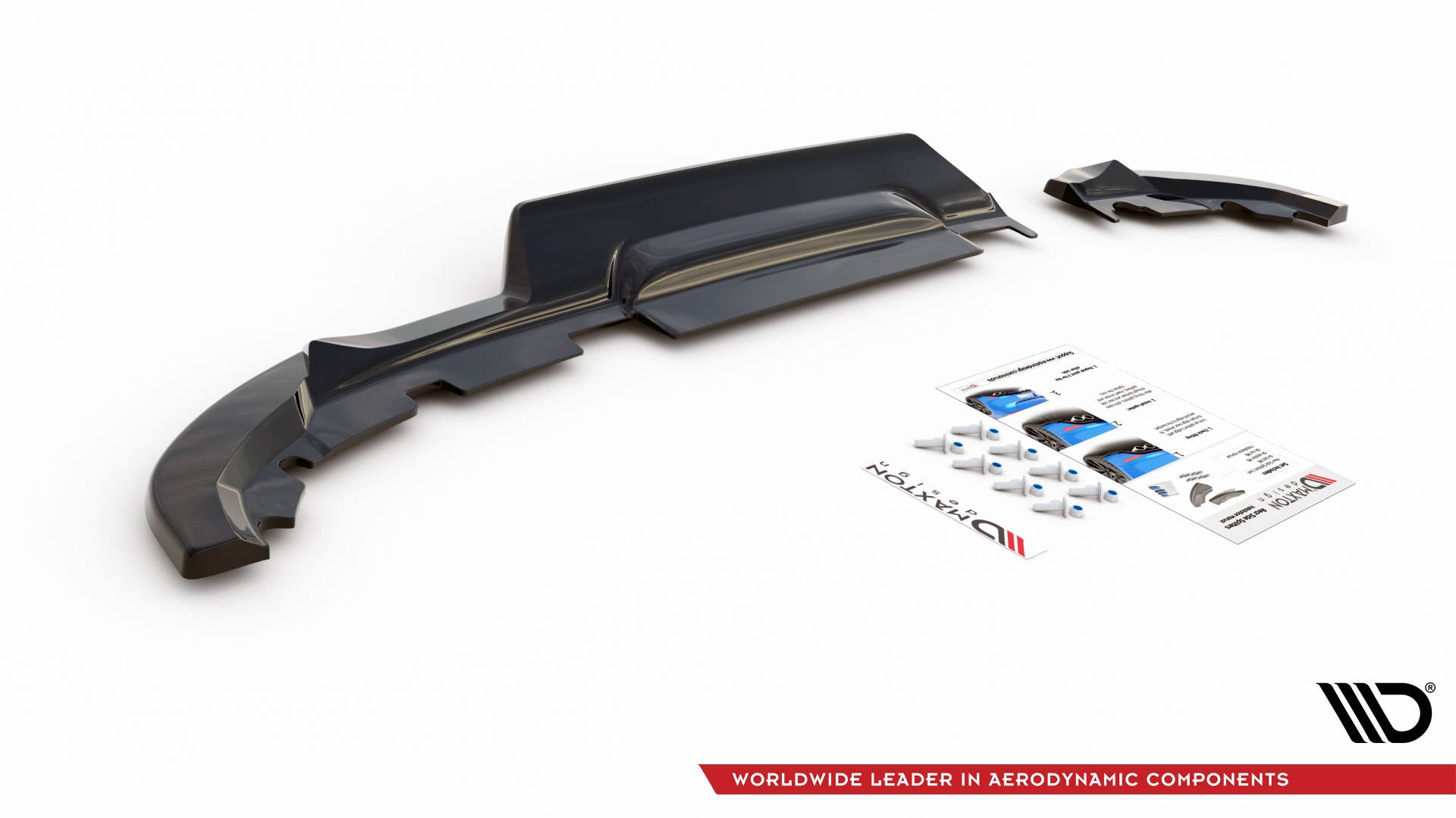 Mittlerer Diffusor Heck Ansatz DTM Look für Renault Clio Mk5 schwarz Hochglanz