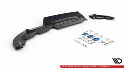 Mittlerer Diffusor Heck Ansatz DTM Look für Renault Clio Mk5 schwarz Hochglanz