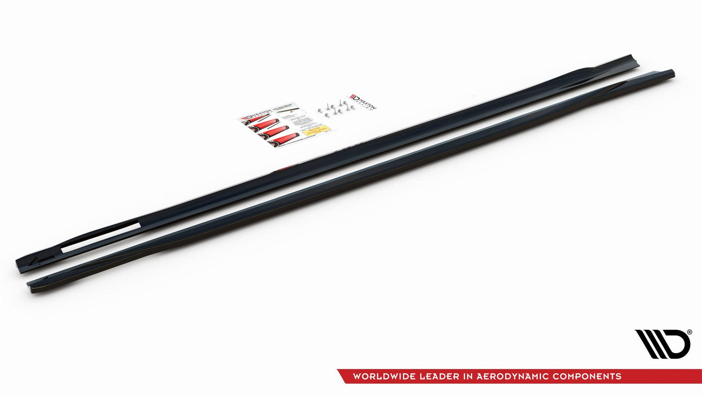 Seitenschweller Ansatz für V.3 für BMW 4er M-Paket G22 schwarz Hochglanz
