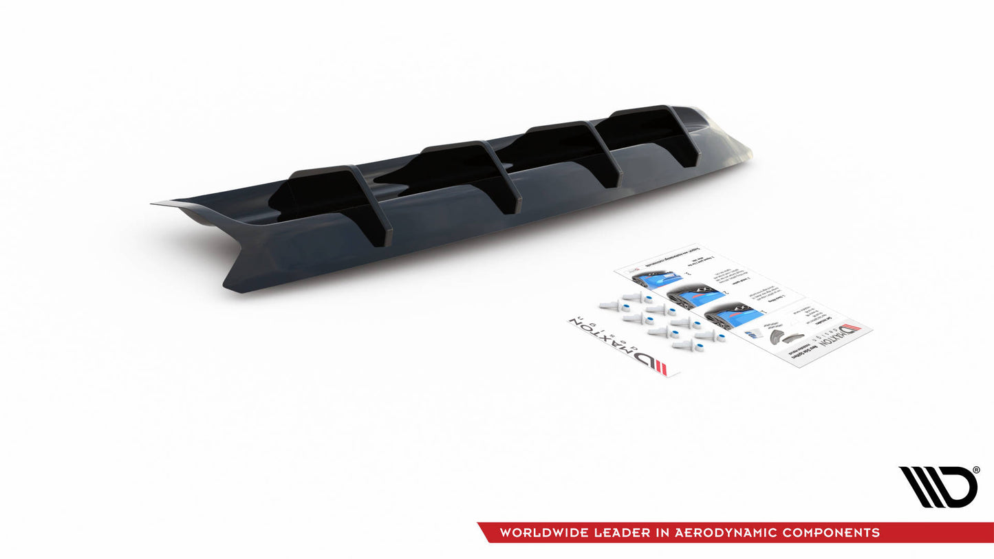 Diffusor Heck Ansatz für Volkswagen Touareg R-line Mk3 schwarz matt