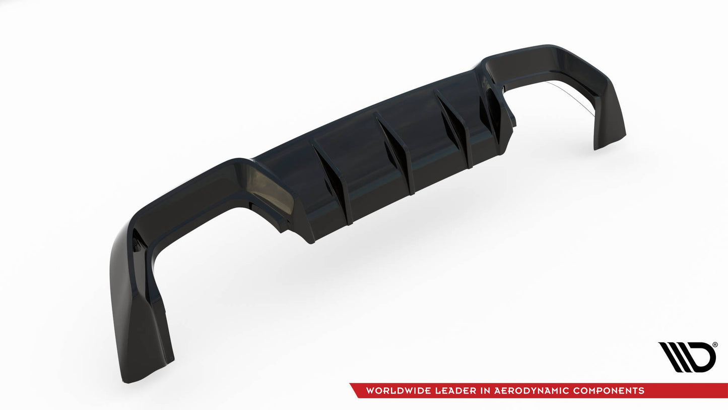 Diffusor Heck Ansatz V.1 für Volkswagen Golf R Mk8 schwarz Hochglanz