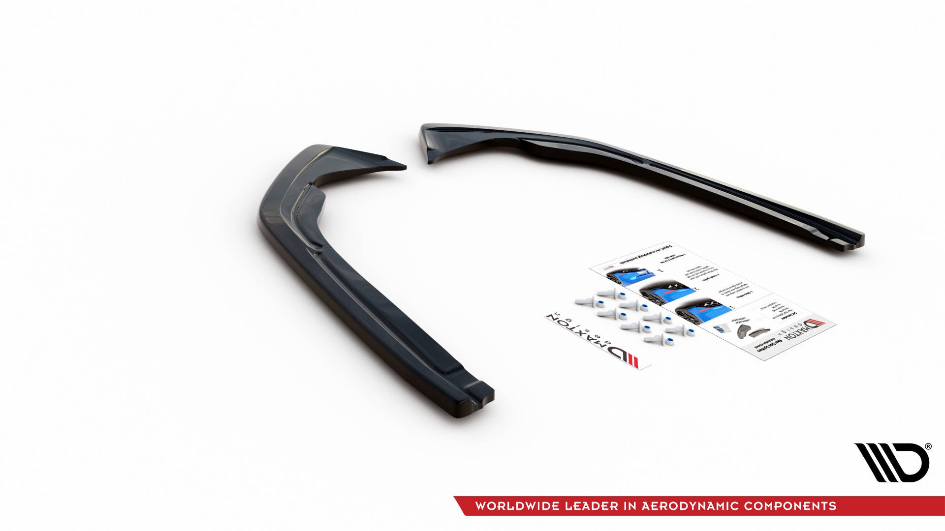 Heck Ansatz Flaps Diffusor für Volkswagen Arteon R-Line Facelift schwarz Hochglanz