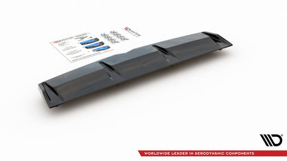 Mittlerer Diffusor Heck Ansatz DTM Look für Hyundai I30 N Mk3 Fastback  Carbon Look