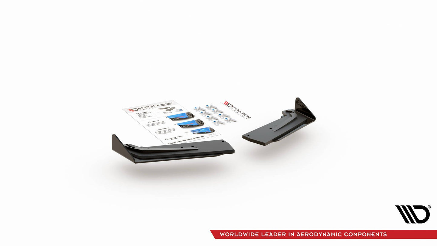Robuste Racing Heck Ansatz Flaps Diffusor +Flaps für Toyota GR Yaris Mk4 schwarz Hochglanz