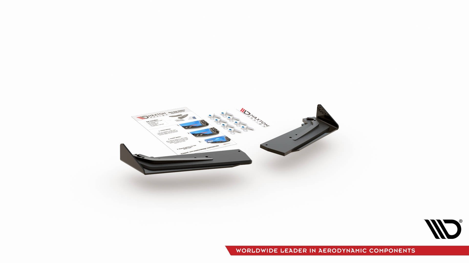 Robuste Racing Heck Ansatz Flaps Diffusor +Flaps für Toyota GR Yaris Mk4 schwarz Hochglanz