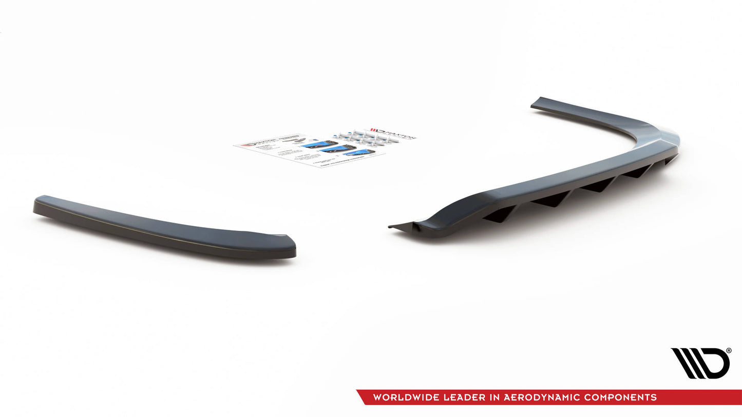 Mittlerer Diffusor Heck Ansatz DTM Look für Volkswagen Passat CC schwarz Hochglanz