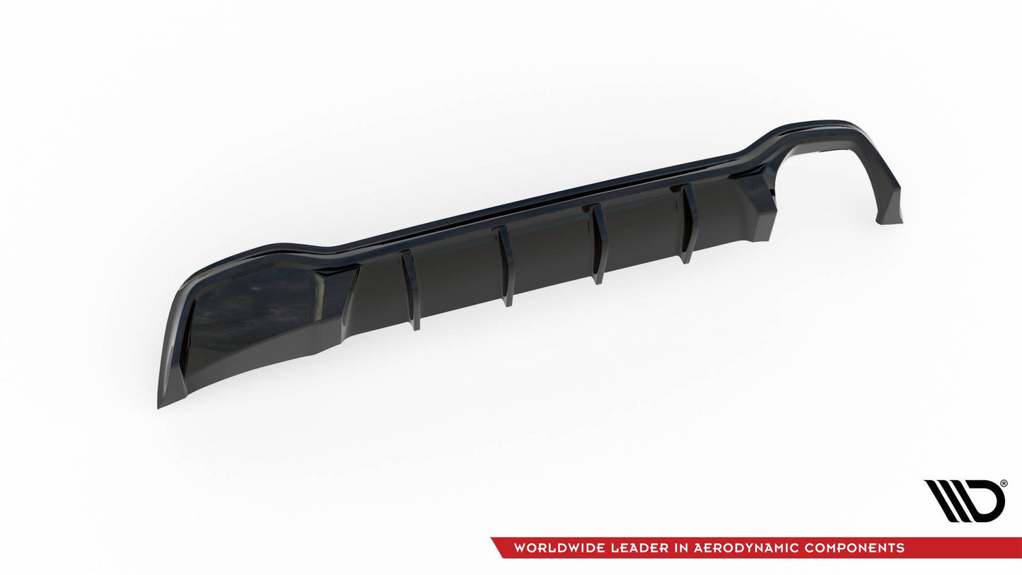 Diffusor Heck Ansatz für Ford Focus ST-Line Kombi Mk4 schwarz Hochglanz