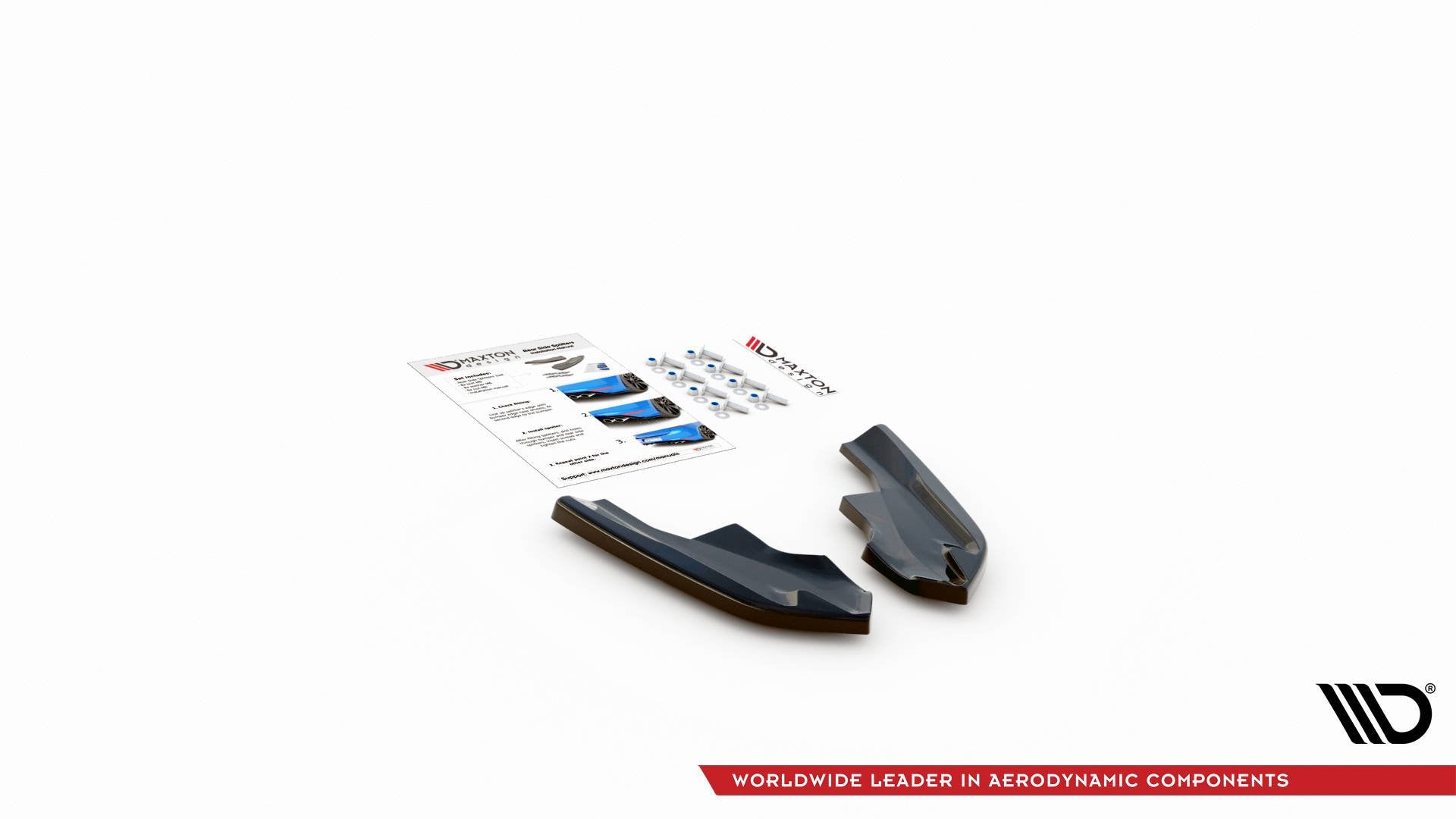 Heck Ansatz Flaps Diffusor V.4 für Volkswagen Golf R Mk8 schwarz Hochglanz