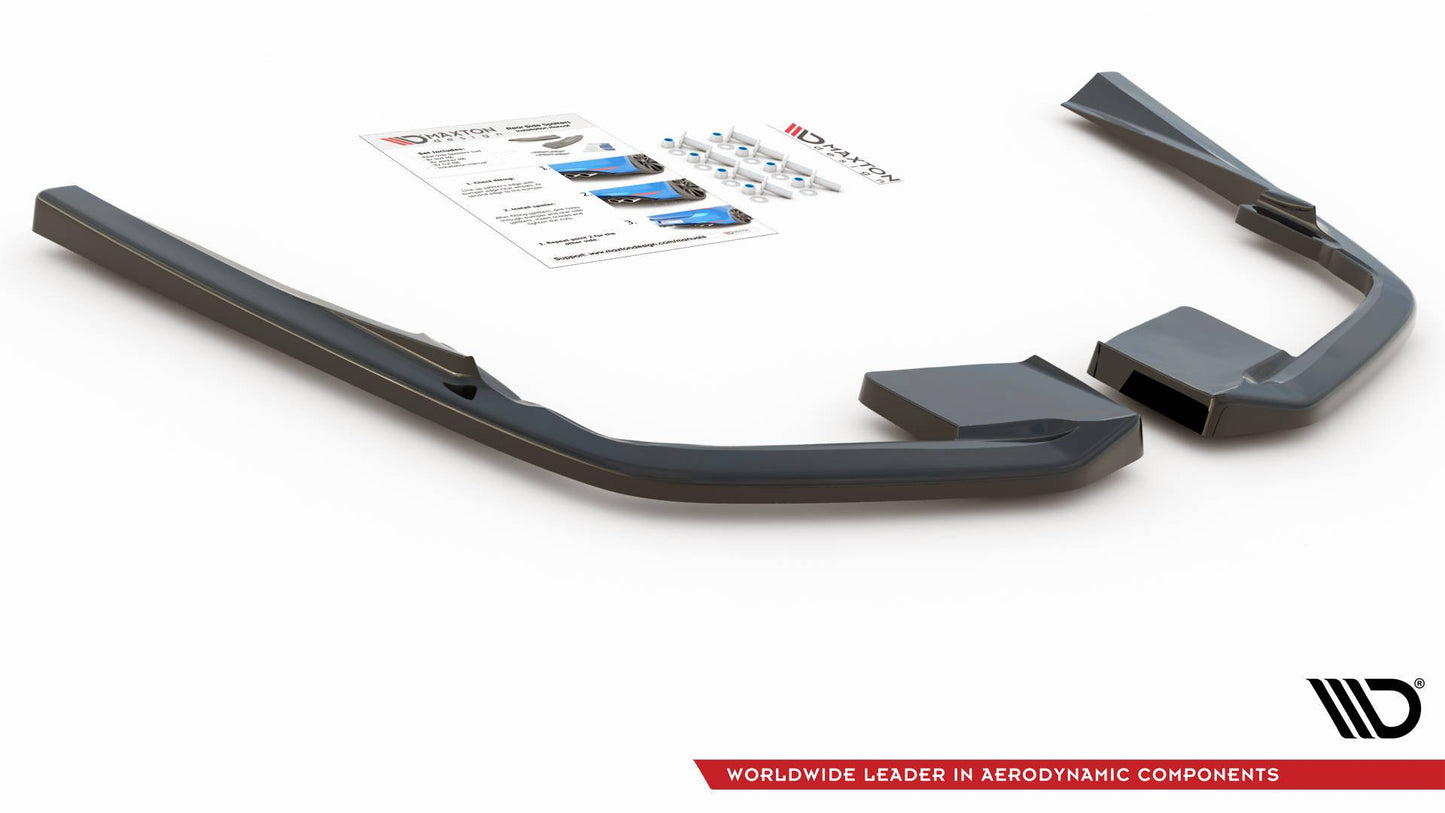 Heck Ansatz Flaps Diffusor für Volvo S60/V60 R-Design Mk3 schwarz matt