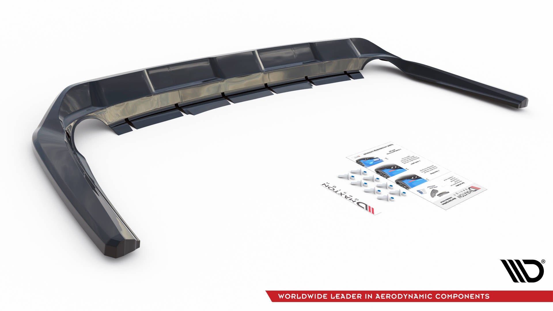 Mittlerer Diffusor Heck Ansatz DTM Look für Toyota RAV4 Mk5 schwarz Hochglanz