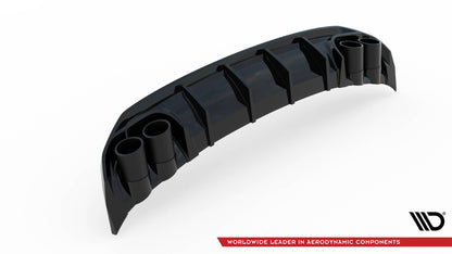 Diffusor Heck Ansatz für + Endschalldampfer Sportauspuff Attrappe Audi A3 S-Line Sportback 8Y