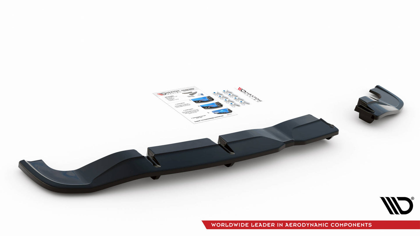 Mittlerer Diffusor Heck Ansatz DTM Look für Hyundai I20 N Mk3 schwarz matt