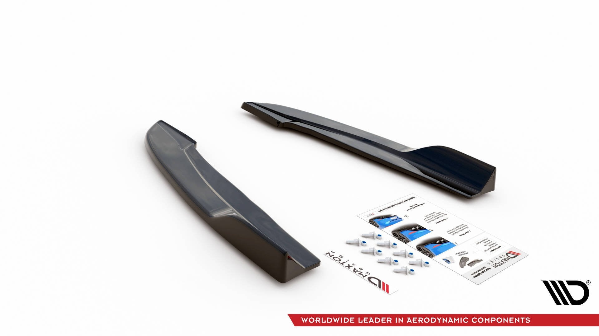 Heck Ansatz Flaps Diffusor V.4 für Ford Focus ST-Line Kombi Mk4 Carbon Look