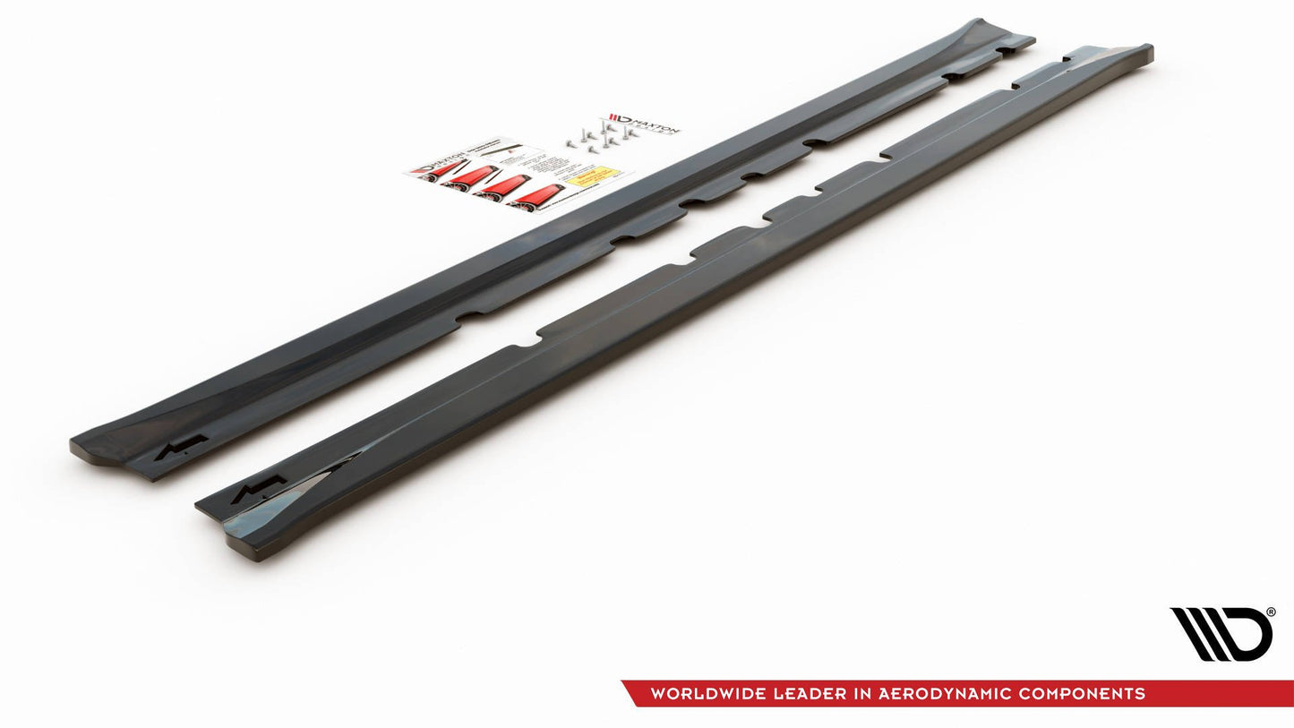 Seitenschweller Ansatz für Mitsubishi Lancer Mk8 schwarz Hochglanz