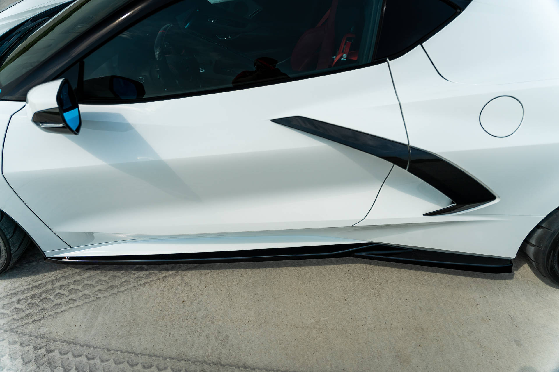 Seitenschweller Ansatz für Chevrolet Corvette C8 schwarz Hochglanz