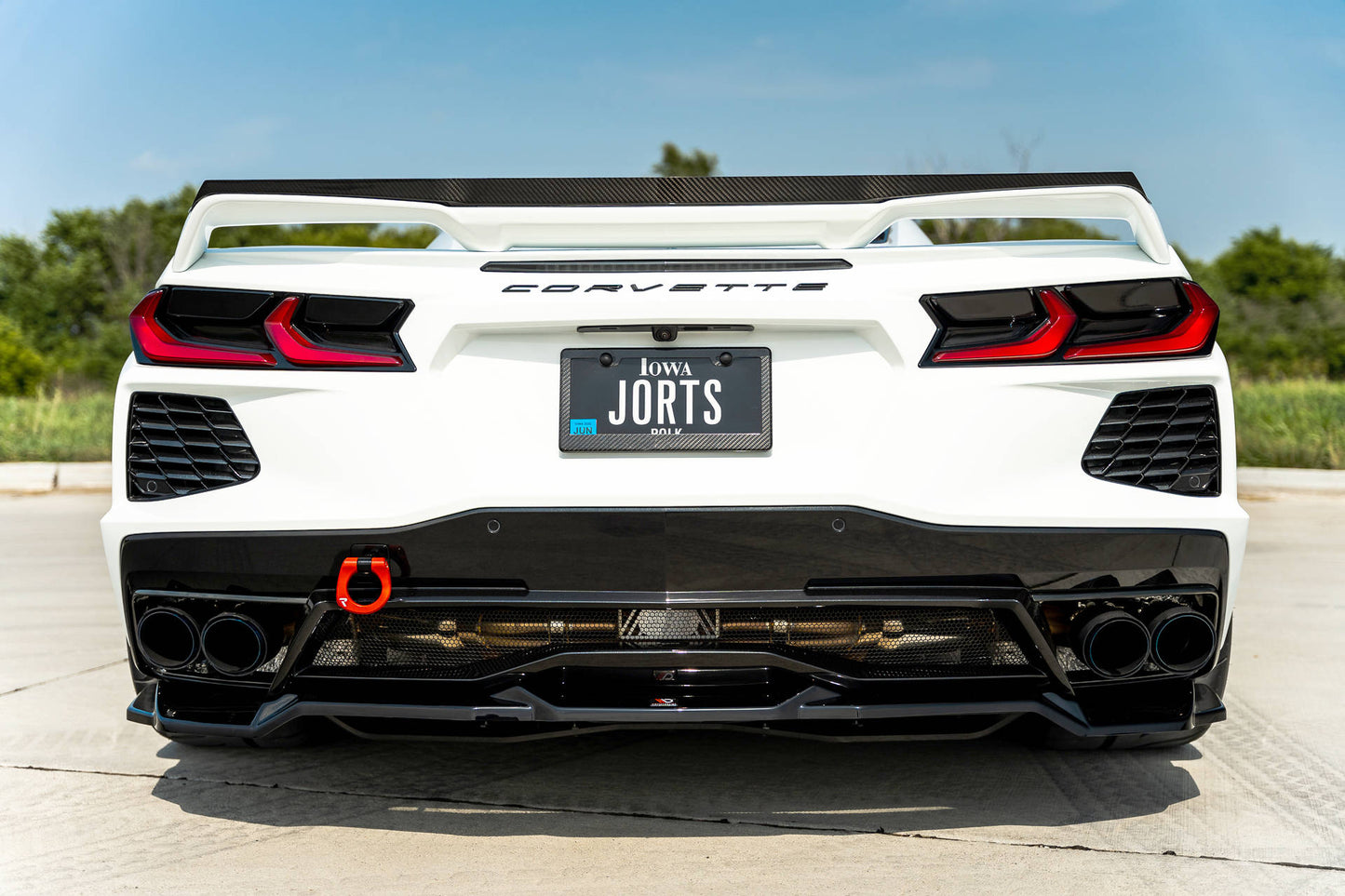 Mittlerer Diffusor Heck Ansatz für Chevrolet Corvette C8 schwarz matt
