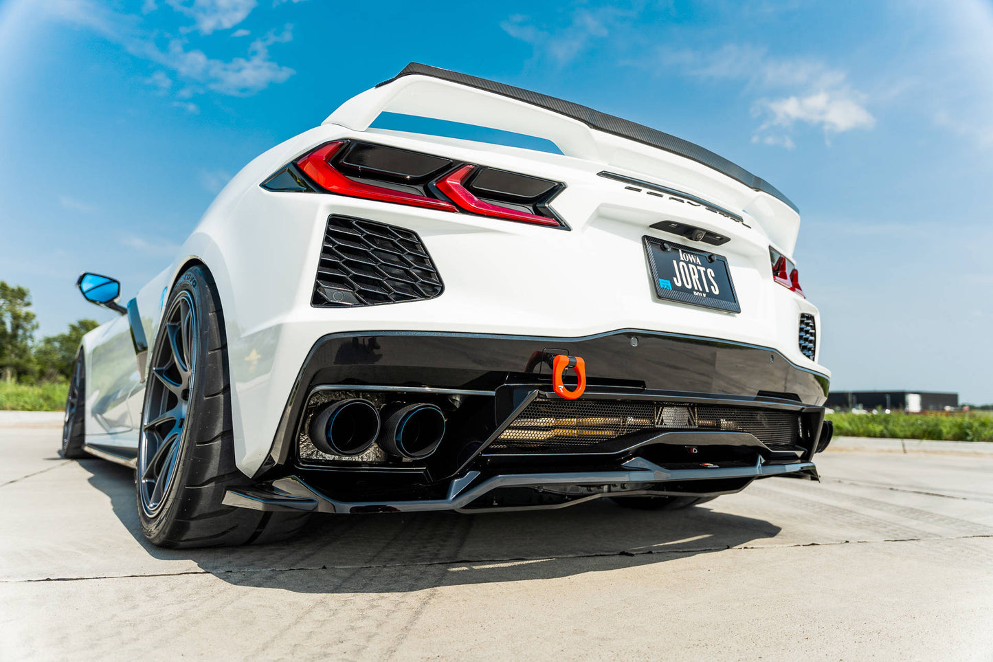 Mittlerer Diffusor Heck Ansatz für Chevrolet Corvette C8 schwarz matt