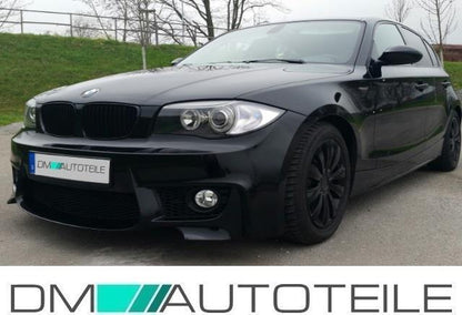 Bodykit Stoßstange vorne Hinten + Nebel Smoke passt für BMW 1er E82 E88 Serie & M-Paket nicht 1er M