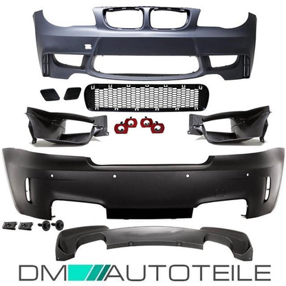 Cabrio Coupe Bodykit Stoßstange vorne Hinten + Dulex  passt für BMW 1er E82 E88 Serie + M-Paket nicht 1er M