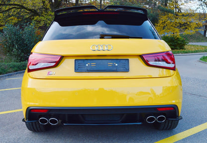 Heck Ansatz Flaps Diffusor für Audi S1 8X schwarz matt