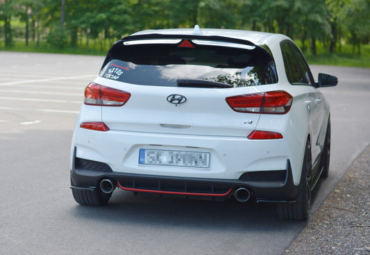 Heck Ansatz Flaps Diffusor für HYUNDAI I30 Mk3 N  Carbon Look