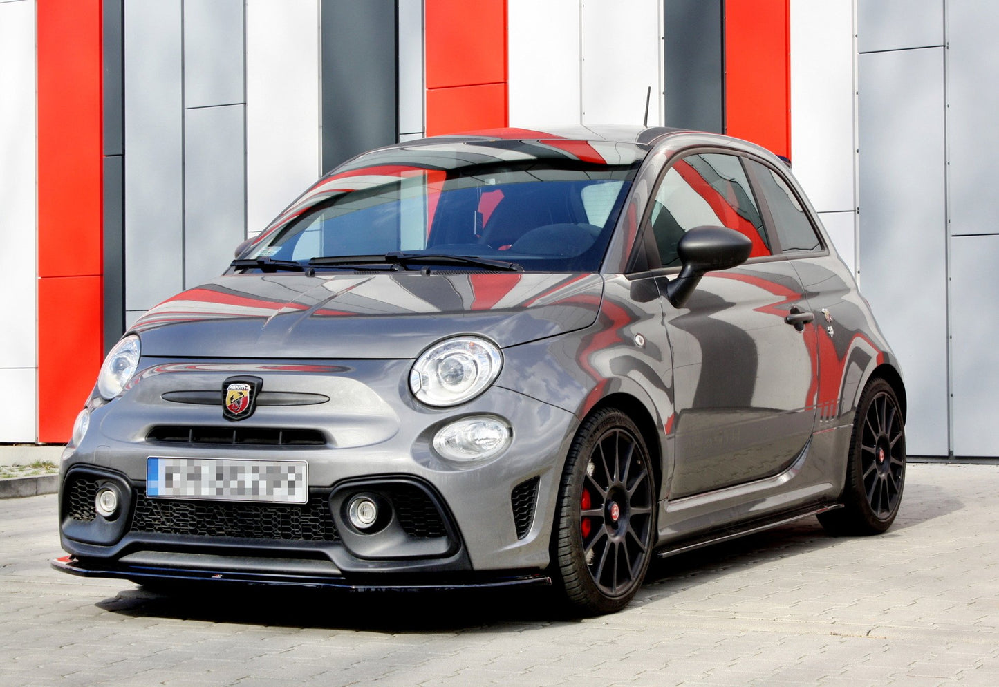 Front Ansatz für FIAT 500 ABARTH MK1 FACELIFT schwarz Hochglanz