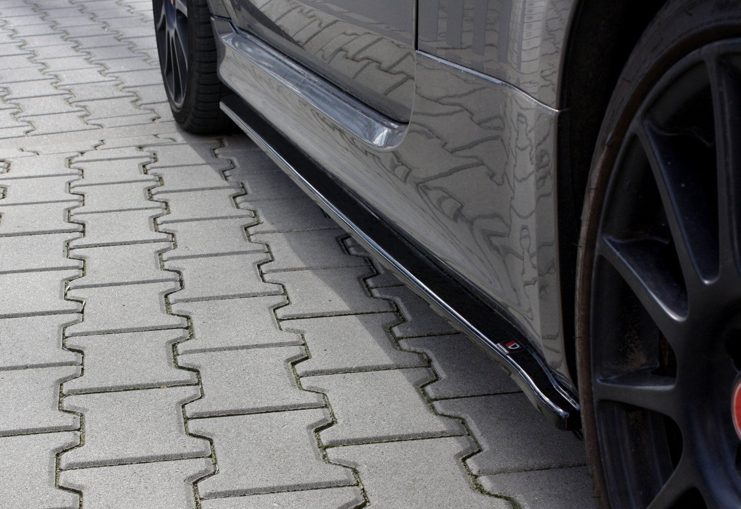 Seitenschweller Ansatz für FIAT 500 ABARTH MK1 FACELIFT schwarz Hochglanz