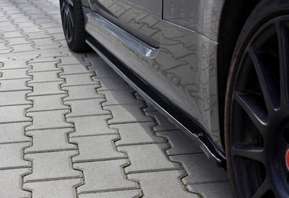 Seitenschweller Ansatz für FIAT 500 ABARTH MK1 FACELIFT schwarz Hochglanz