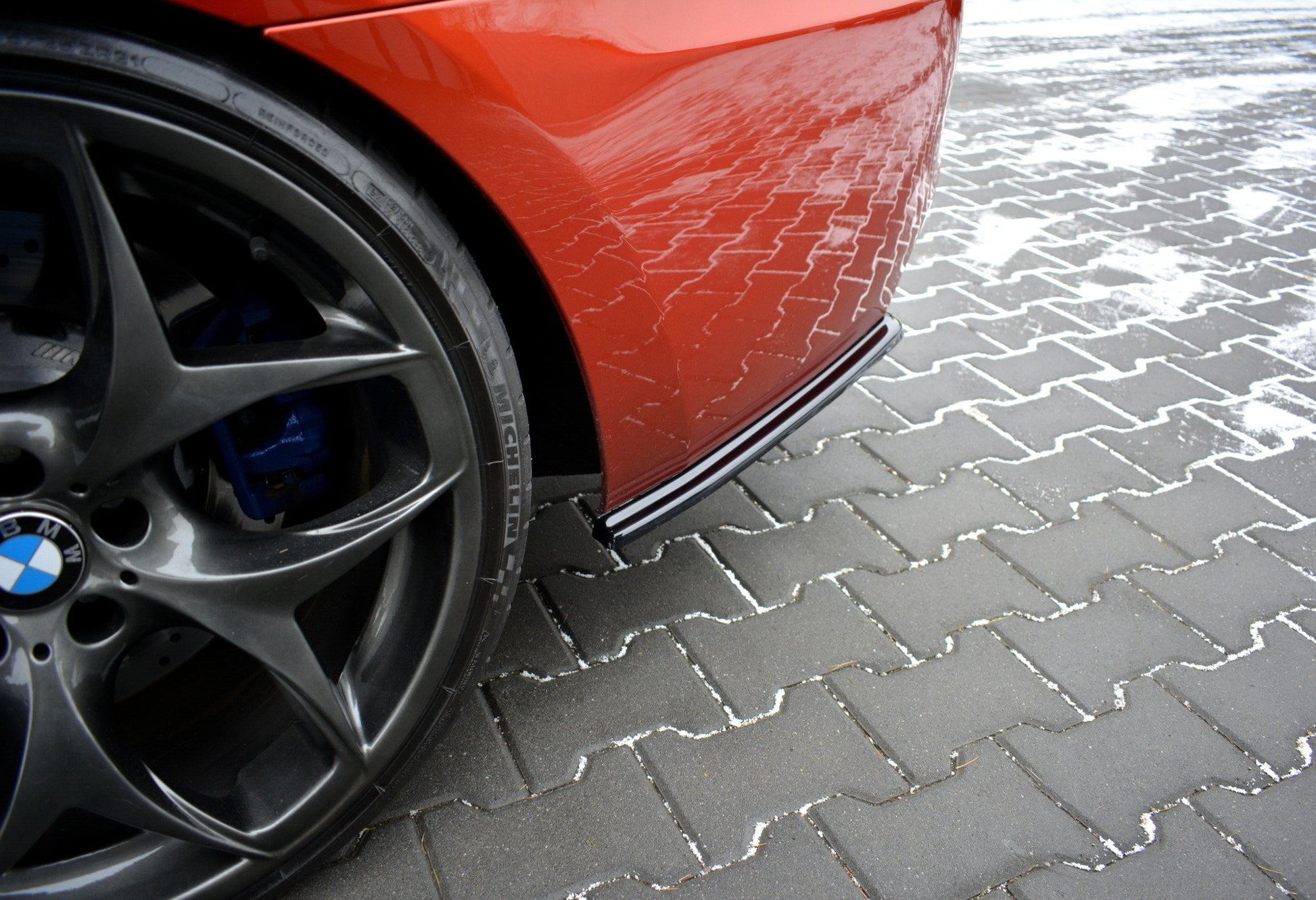 Heck Ansatz Flaps Diffusor für BMW M6 GRAN COUPÉ schwarz matt