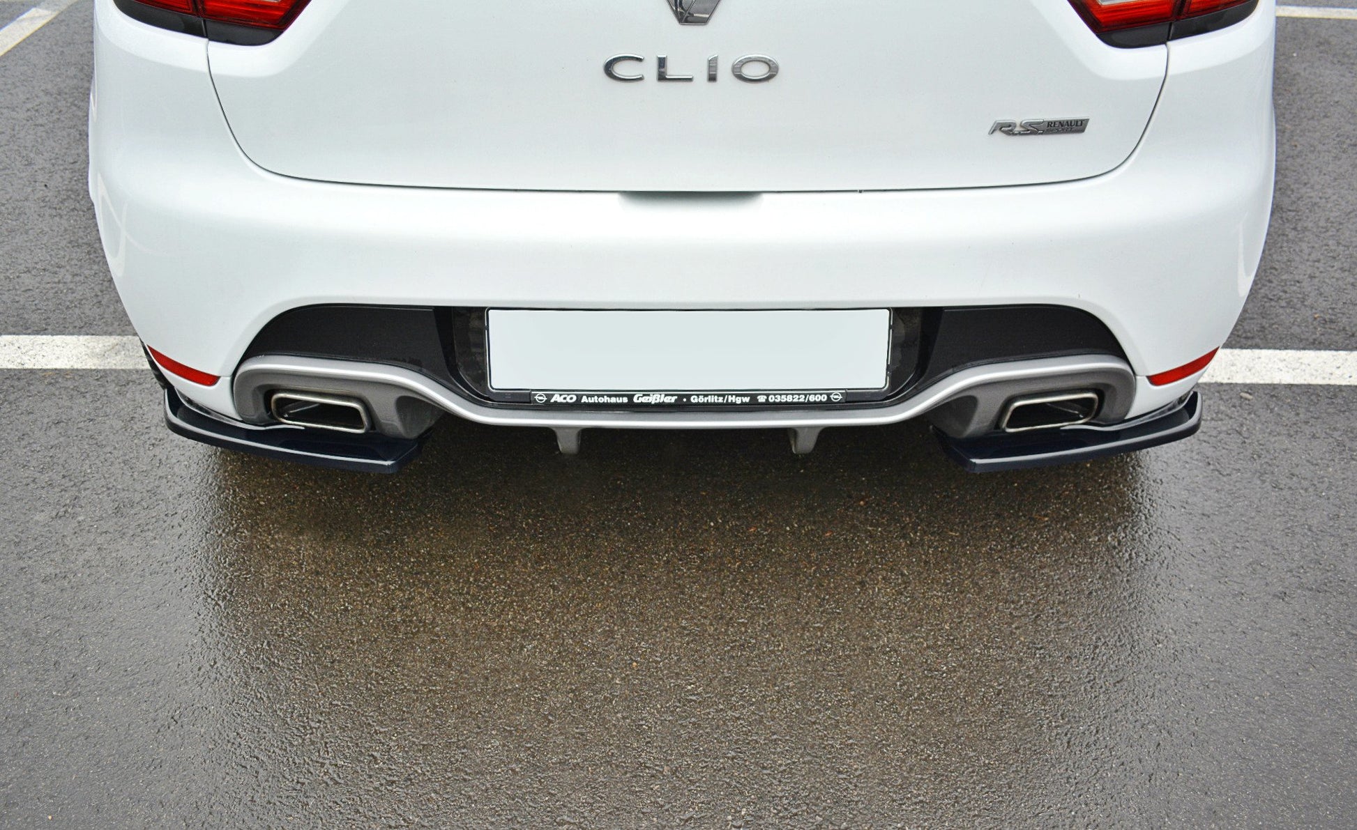 Heck Ansatz Flaps Diffusor für RENAULT CLIO MK4 RS  schwarz Hochglanz