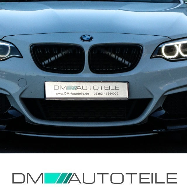 2x Doppelsteg Kühlergrill Grill Schwarz Matt passend für BMW 2er F22 F23 + M-Paket 14>