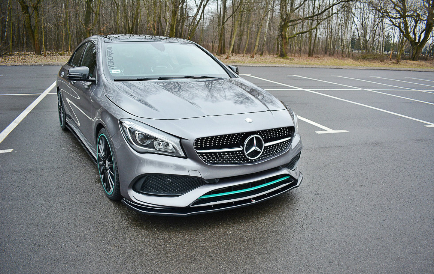 Front Ansatz V.1 für Mercedes CLA C117 AMG-LINE FACELIFT schwarz Hochglanz
