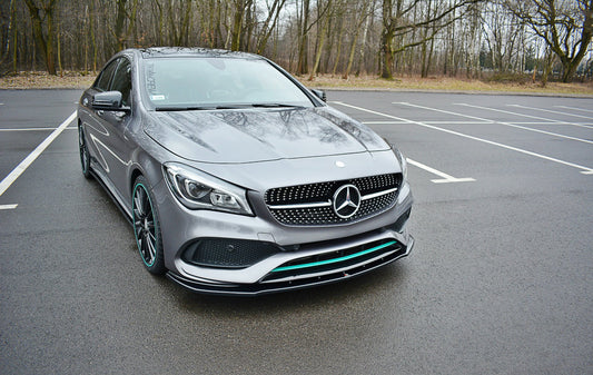 Front Ansatz V.1 für Mercedes CLA C117 AMG-LINE FACELIFT schwarz Hochglanz